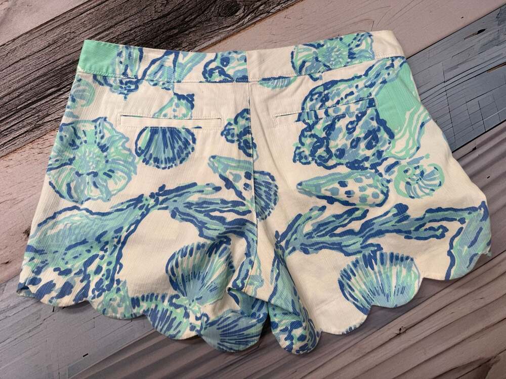 Lilly Pulitzer The Buttercup Short Scalloped Shell Seaweed Print Size 2